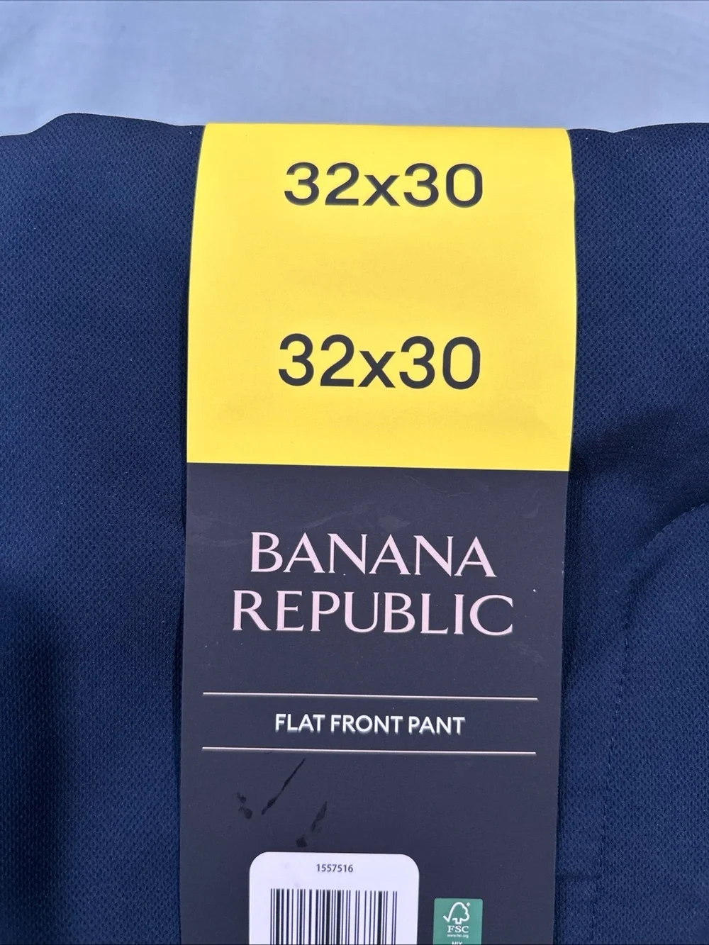Banana Republic Men’s Slim Fit Flat Front Stretch Pants Navy 32x30 NWT